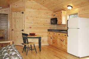 Kitchen and Dining in Modular Log Home