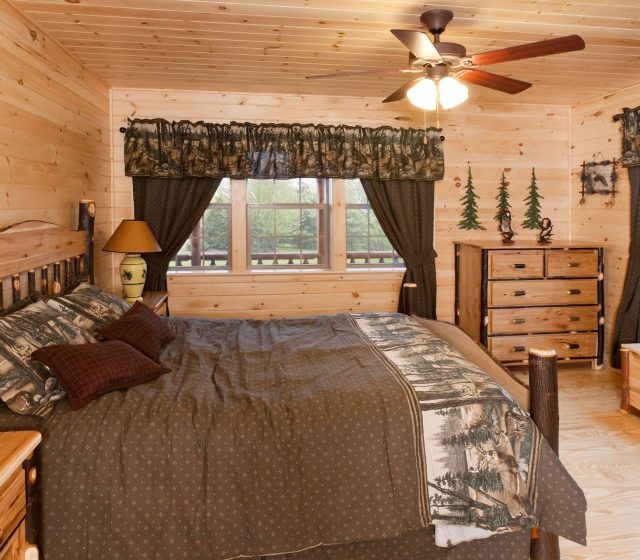 custom built log cabin in Michigan