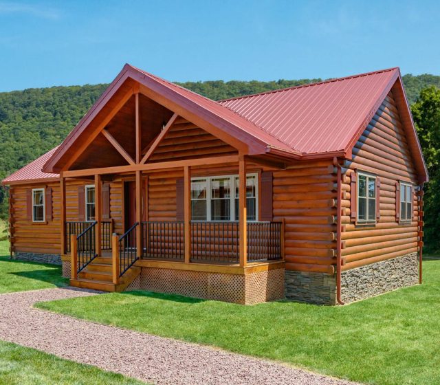 ranch style log cabin